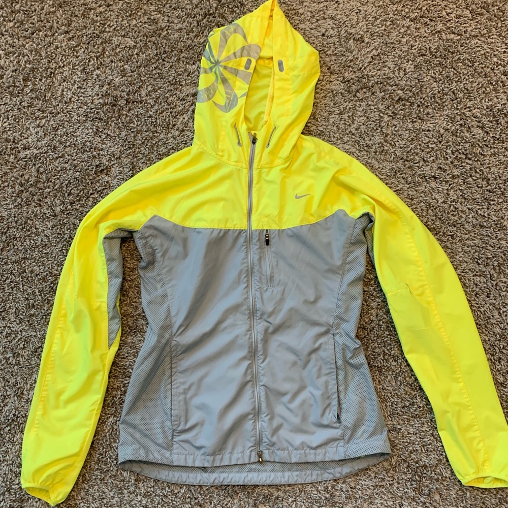 Nike Vapor Yellow/Grey Running Jacket - Size S